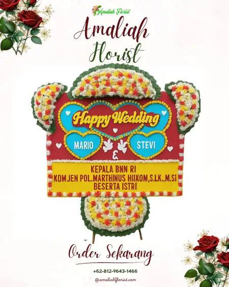 Papan Bunga Pernikahan Bentar